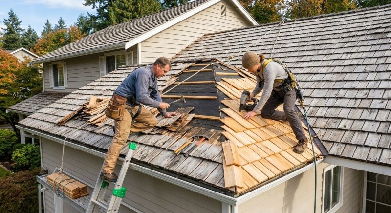 Cedar Shake Roof Repair in Evans, CO