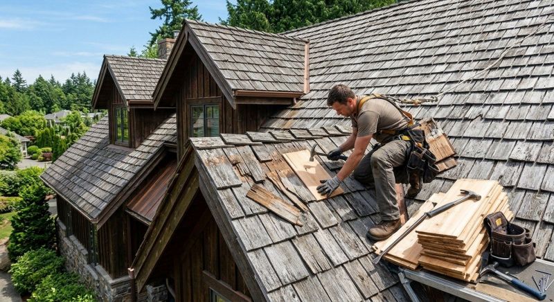 Cedar Shake Roof Repair in Nunn, CO