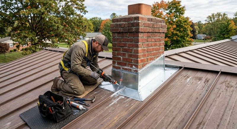 Metal Roof Flashing Repair in Windsor, CO